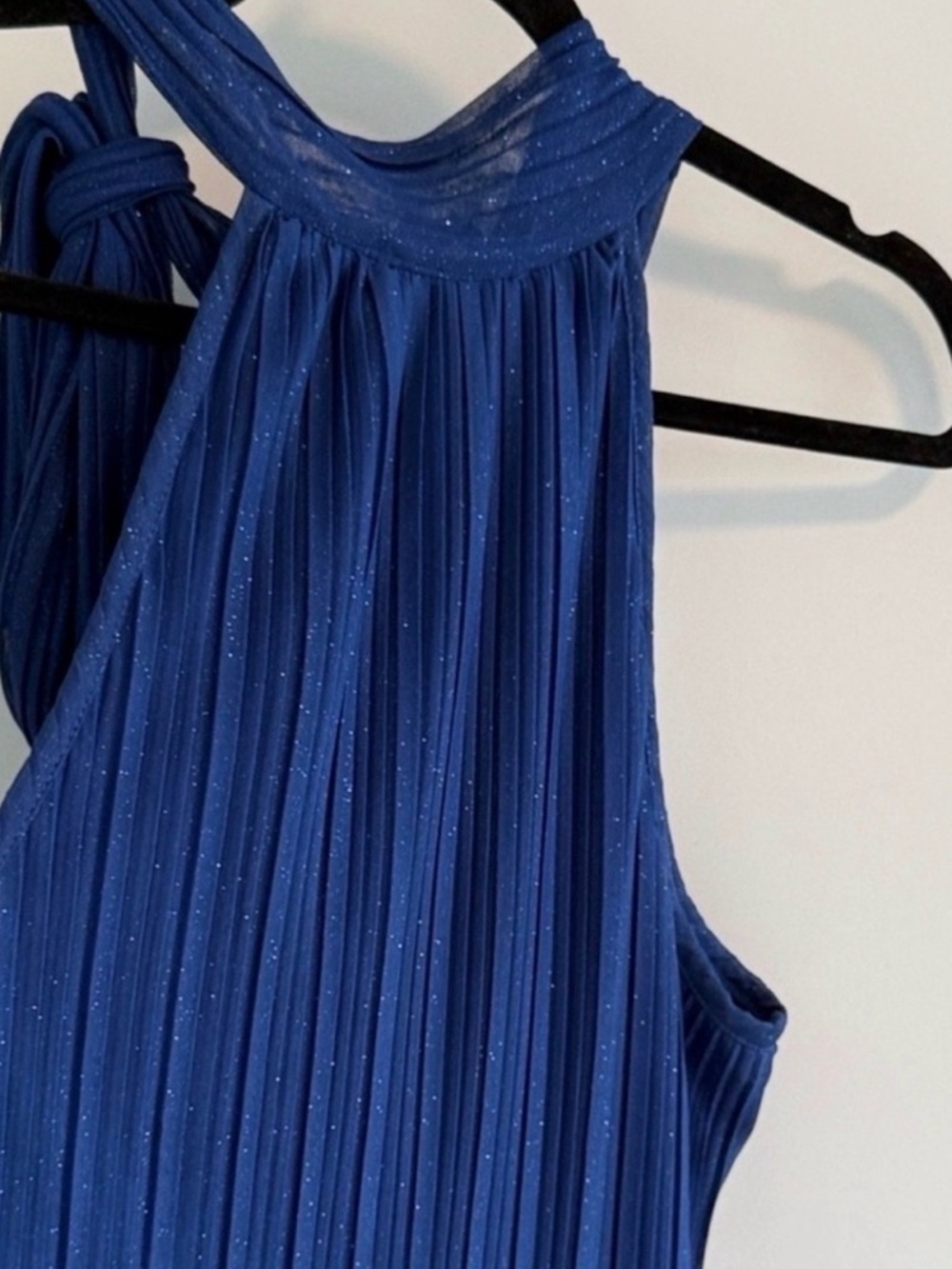 le chateau Royal Blue Pleated Halter Mini Dress - Picture 8 of 8